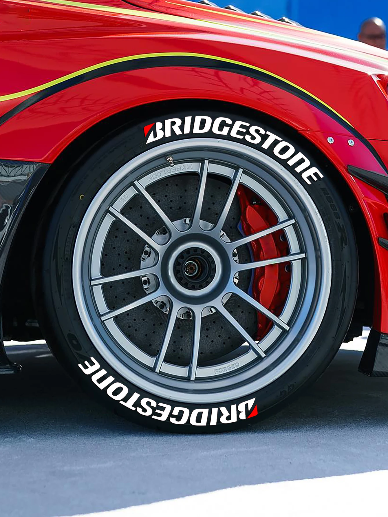 Bridgestone Reifen-Buchstaben-Aufkleber-Set für 4 Räder 3D PVC Erhabene Reifen-Dekorfolien Wasserdichte Auto-Rennreifen-Seitenwand-Dekoration – Detail 6