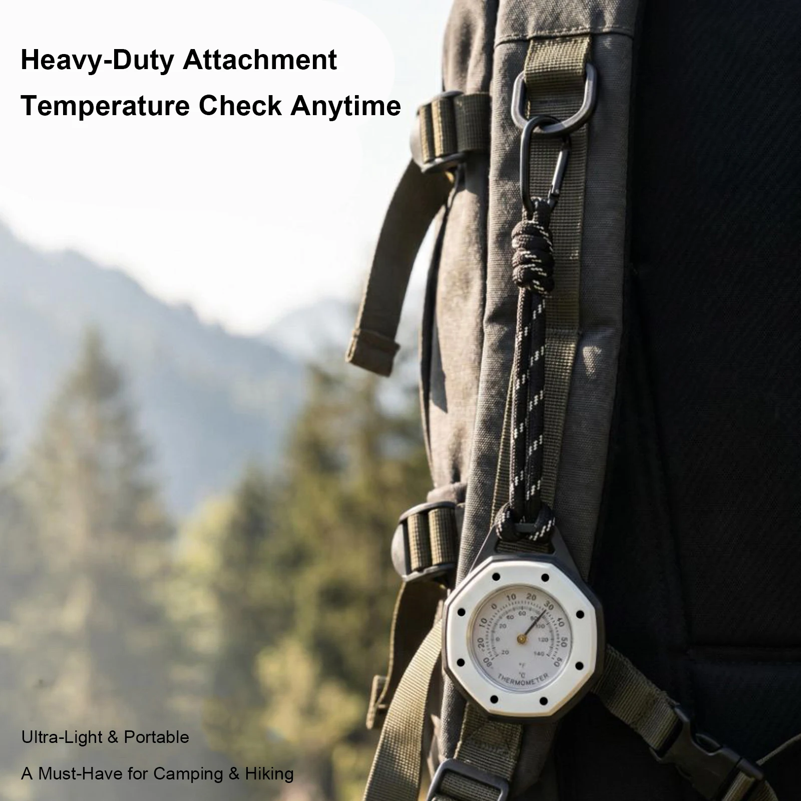 Octagonal Mechanical Thermometer Pointer Celsius Fahrenheit Thermometers Mechanical Temperature Sensor for Camping Hiking Travel