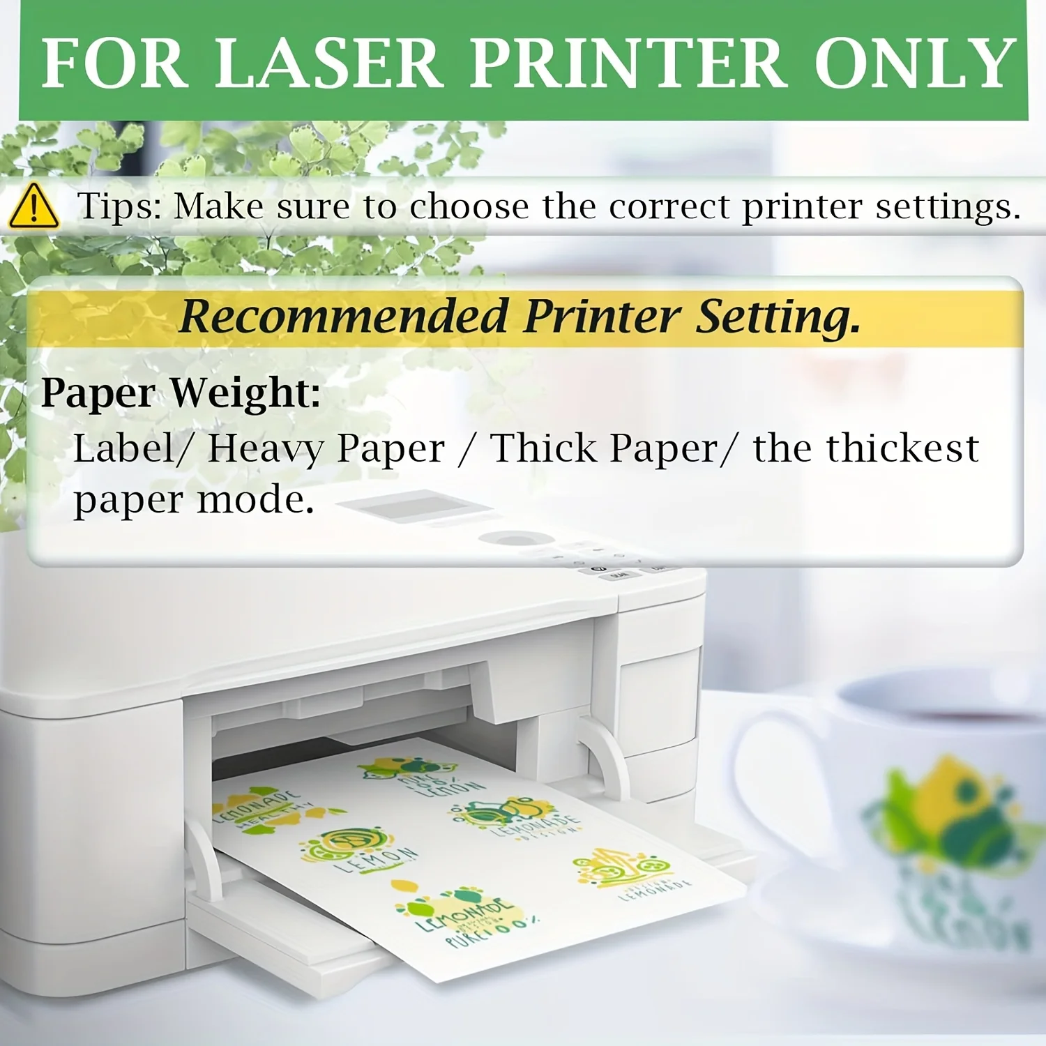 Papel decalque HUSPER Waterslide para impressora a laser - transparente - 5 folhas de papel de transferência de corrediça de água - 8,3 x 11,7 polegadas