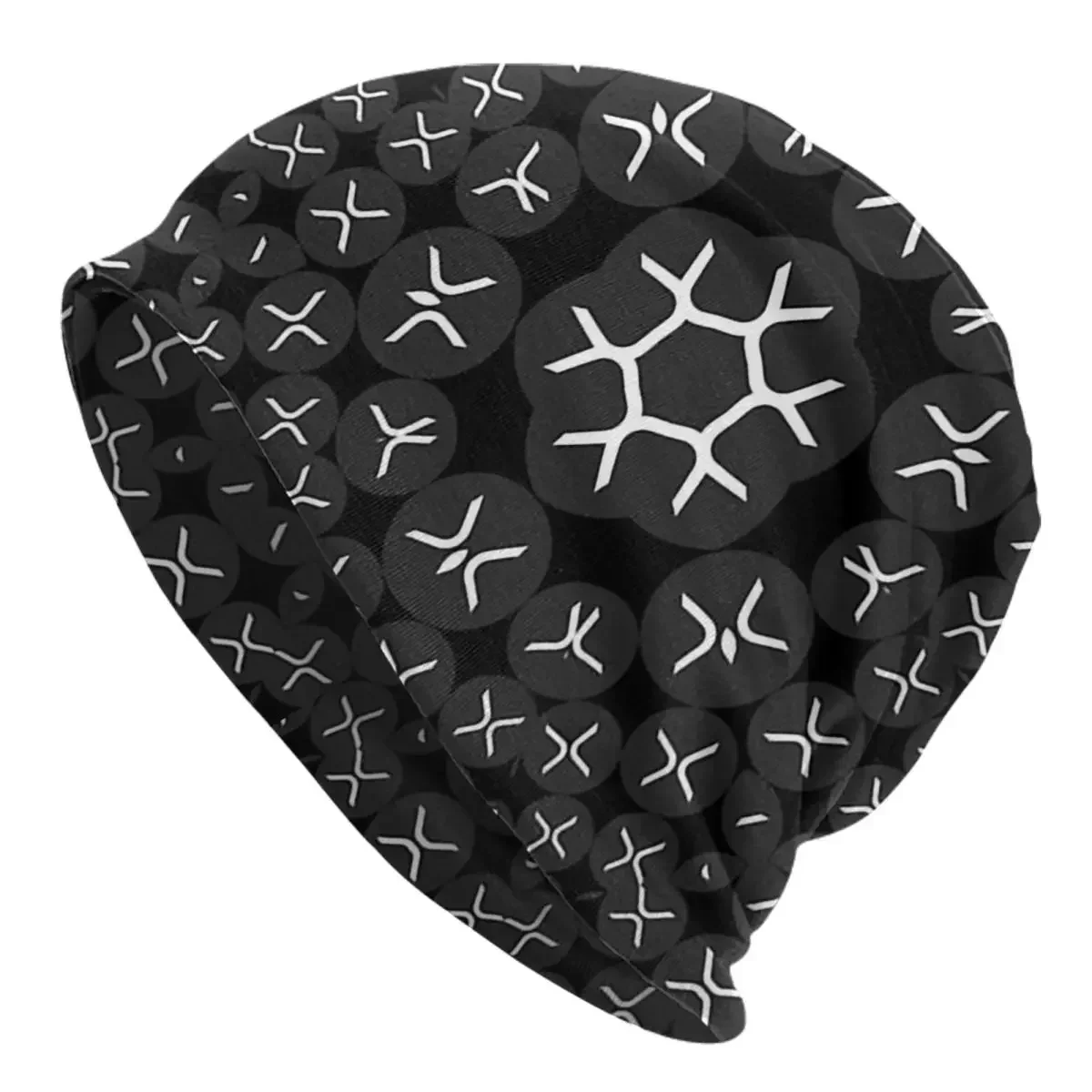 XRP Ripple Sacred Geometry Crypto Art Warm Knitted Cap Hip Hop Bonnet Hat Autumn Winter Outdoor Beanies Hats for Unisex Adult