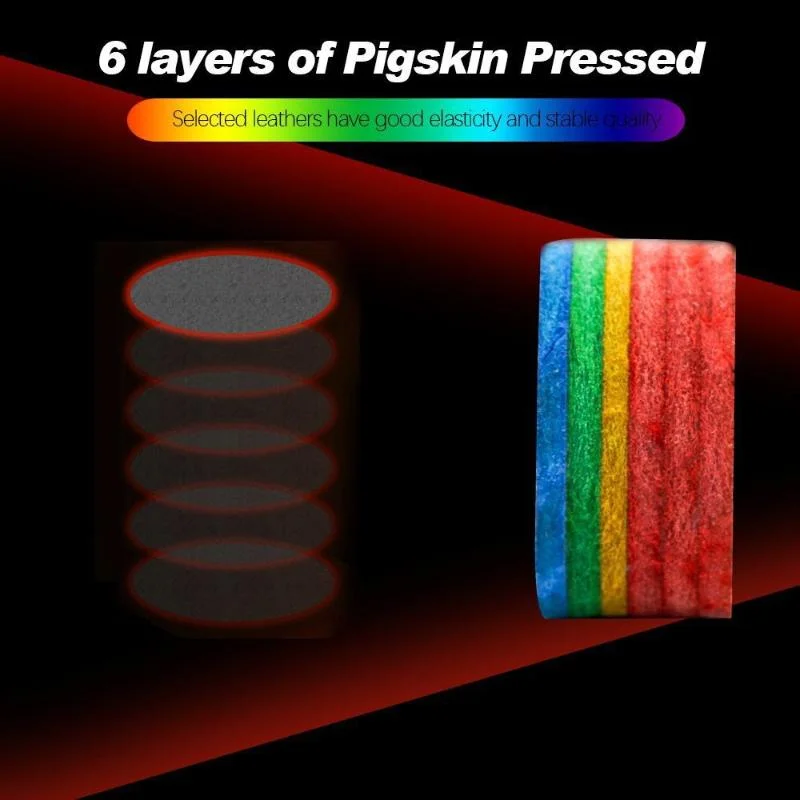 1Pc Arcobaleno Punta da biliardo 6 strati Durezza Punte da biliardo Accessori per la testa Sostituzione Stecca da biliardo Punta per Snooker Sport all'aperto