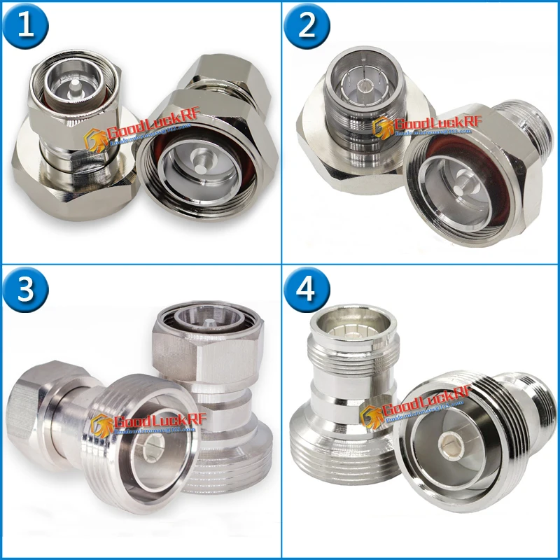 Kit Set MiniDIN Mini DIN 4.3-10 Male Female to L29 7/16 DIN Female Male Connector Socket Straight Brass Coaxial 4310 RF Adapters