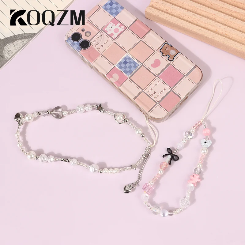 

Butterfly Bow Phone Chain Short Charm Wrist Strap Keycord Cellphone Lanyard Girl Keychain Mobile Phone Case Hanging Chain