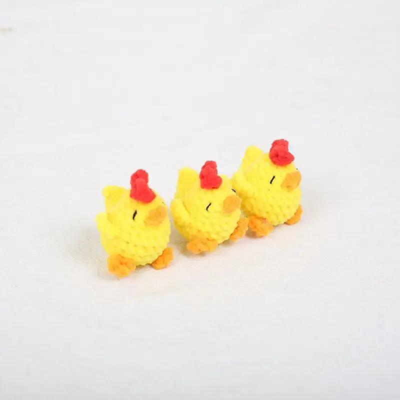 Mini Animal Series Cute Keyrings Funny Poult Crochet Keychains Knitted Keyring