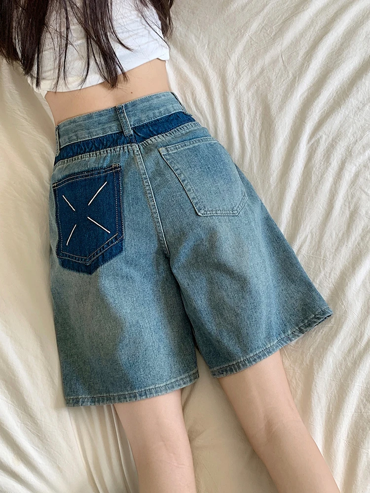 

Модные женские джинсы с высокой талией, свободного кроя, прямого кроя, широкие штанины, больших размеров, летние, цветные, в стиле A-line