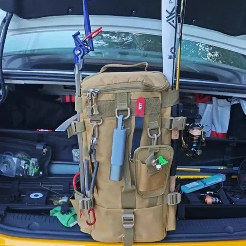 

Многофункциональная сумка для рыбалки на приманку, водонепроницаемый прочный рюкзак через плечо, поясная сумка для хранения снаряжения, толстая переноска для удочки Оксфорд