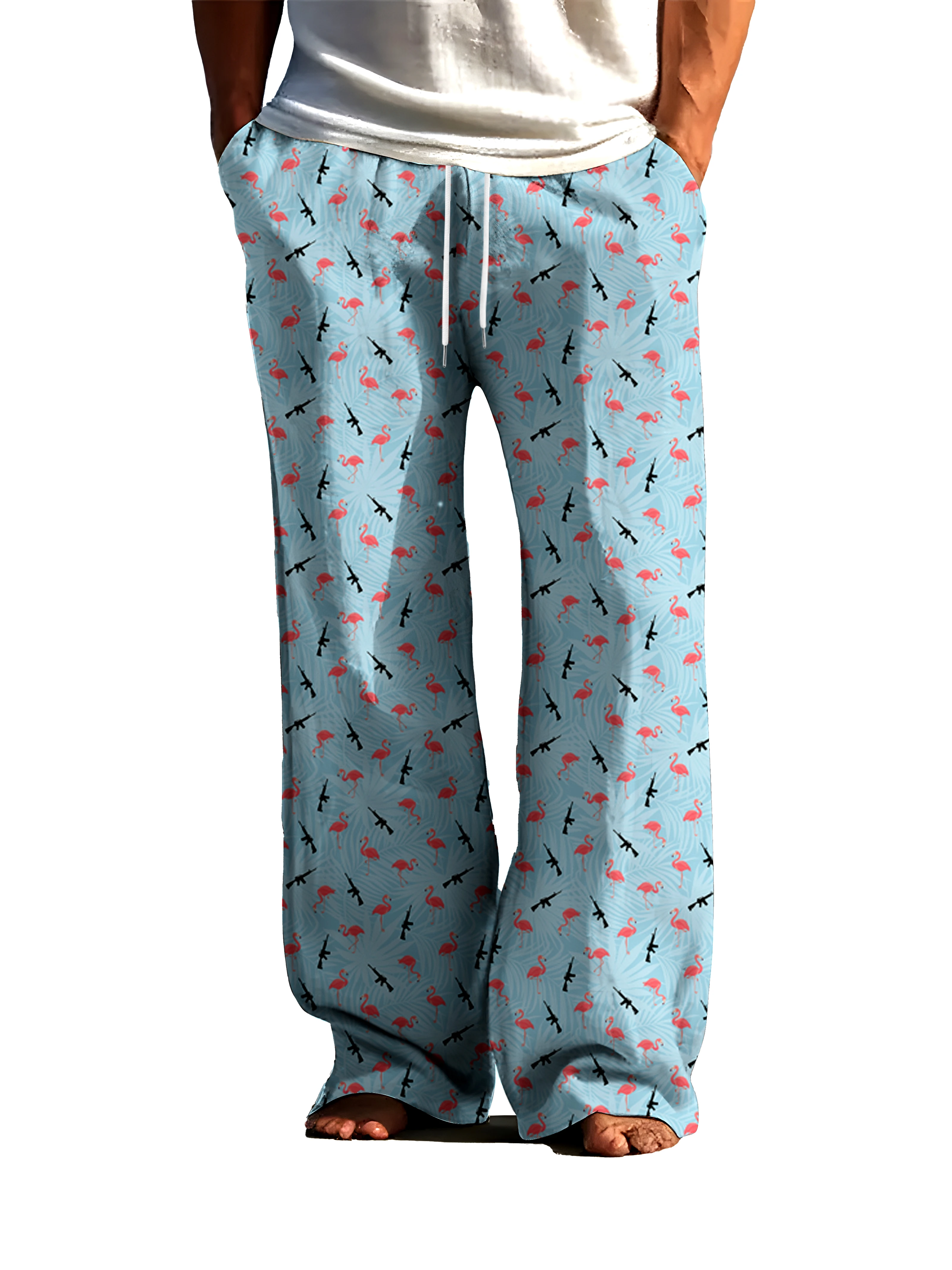 

Весенне-осенние длинные брюки, мужские широкие брюки с 3D цифровым принтом, свободные удобные, быстросохнущие, не выцветающие мужские повседневные брюки