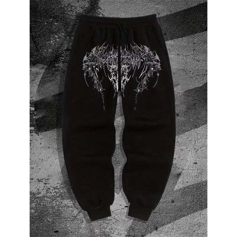 

Новые осенние спортивные брюки на шнурке в готическом стиле для мужчин, повседневные спортивные брюки для активного отдыха и бега - спортивные повседневные брюки.