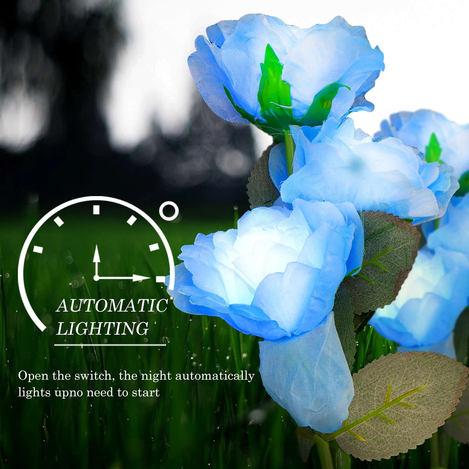 Seide ABS Powered Garten Rasen Dekoration Outdoor LED Blumenlampe Solar Garten Solarbeleuchtung