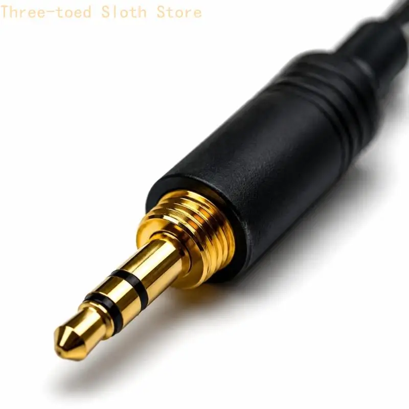 Headphone Replacement Cable for Hadenys with Two Male Ends, Gold-Finished Contacts and a Black PVC Outer Sheath for Direct E74A