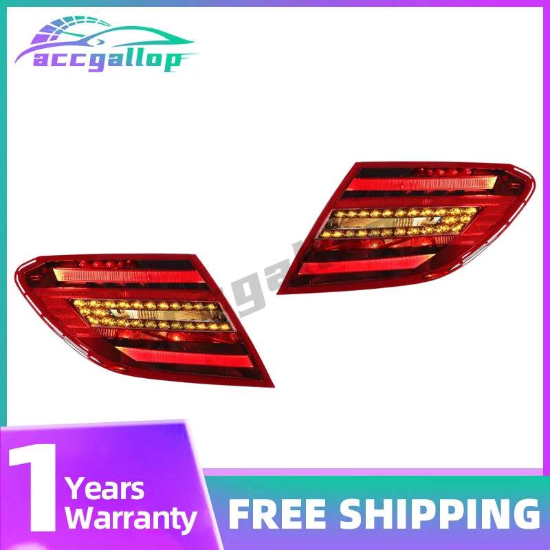 

1 Pair LED Tail Light Rear For Benz W204 European version C63 AMG C180 C200 C250 C300 C350 2011-2014 A2049060603 A2049060703
