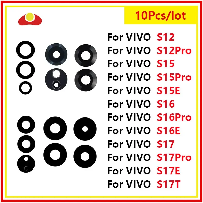 

10Pcs For Vivo S12 S15 Pro S15E S16 S16E S17 Pro S17E S17T Rear Back Camera Glass Lens With Adhesive Sticker Phone Accessorie