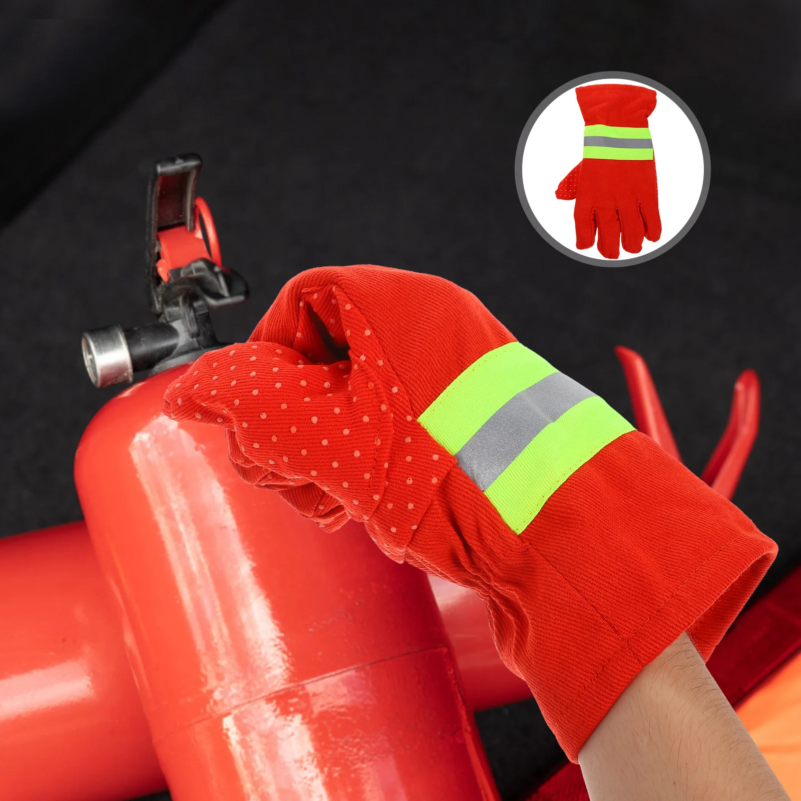 

1 Pair Insulated Extrication Gloves Flame Resistant Protective Gear For Firefighters Breathable Non-Slip Reflective Safety Work