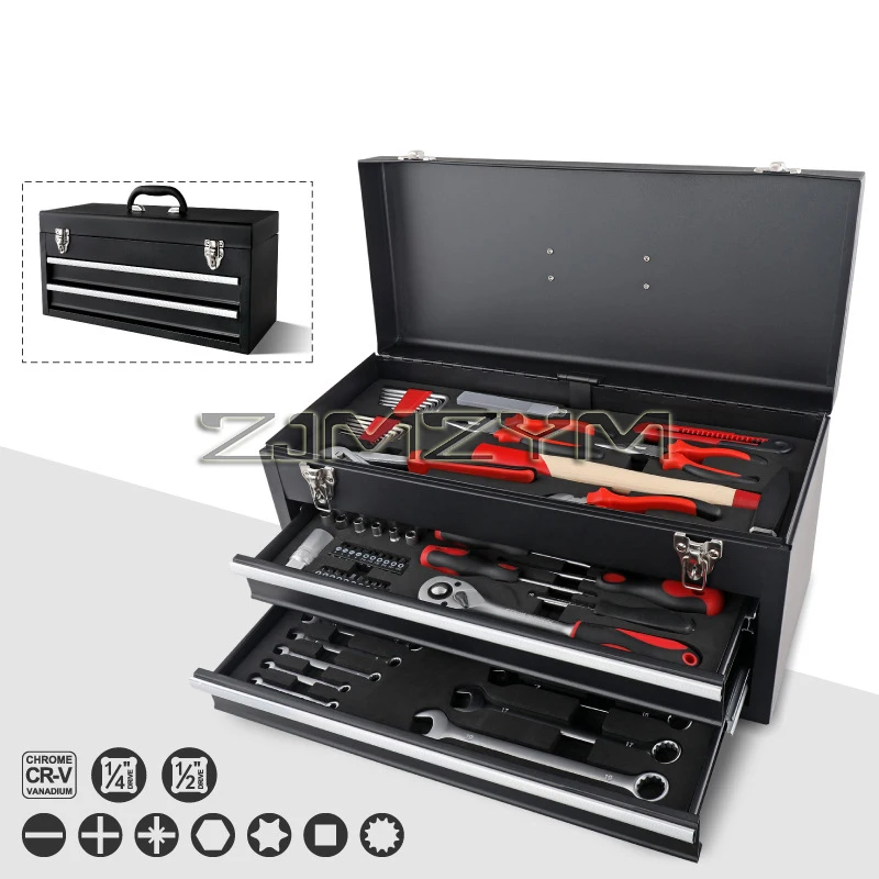 Portable Toolbox Household Set Portable Maintenance Multi Functional Drawer Multi Layered Combination Tool Storage Box