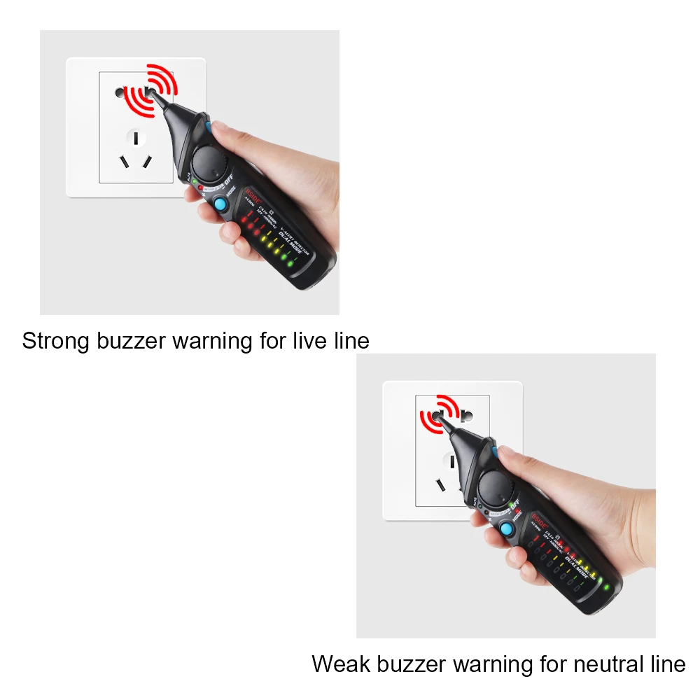 AC Volt Detector AVD06 With LED Indicator Buzzer Warning AC Voltage Tester Universal 12V-1000V Probe Pen Circuit Detector