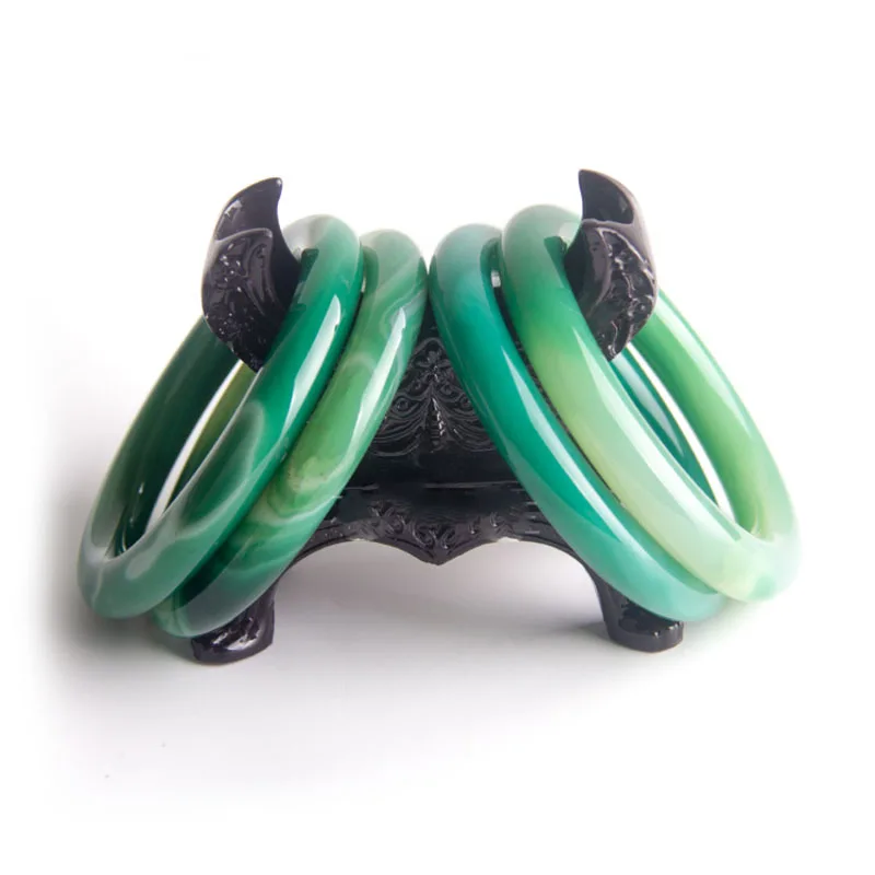 Natural Colour Original Ecological Pattern Jade Bangles Bracelets  Elegant Princess Best Jewelry