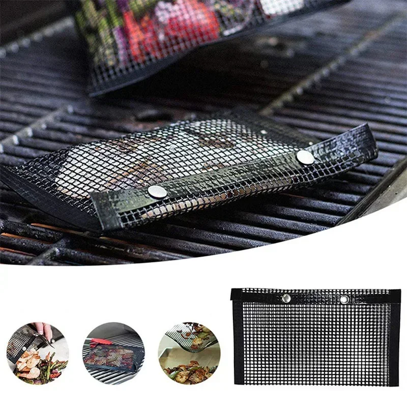 Reusable Non-stick BBQ Grill Mesh Bag Barbecue Baking Isolation Pad Outdoor Picnic Camping BBQ Kitchen Tools Cookware bbq  화로대