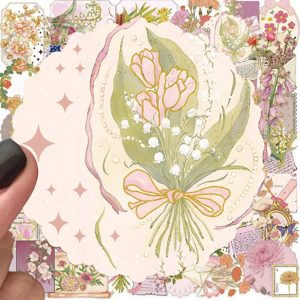 

10/30/50pcs INS Style Cartoon Flowers Graffiti Stickers Aesthetic Art PET Decals DIY Skateboard Laptop Helmet Decoration Sticker