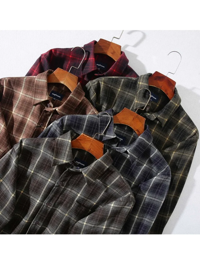 

Новая американская фланелевая рубашка-куртка из чистого хлопка в клетку, свободного кроя, с длинным рукавом, отложным воротником, для мужчин и женщин, осень-весна