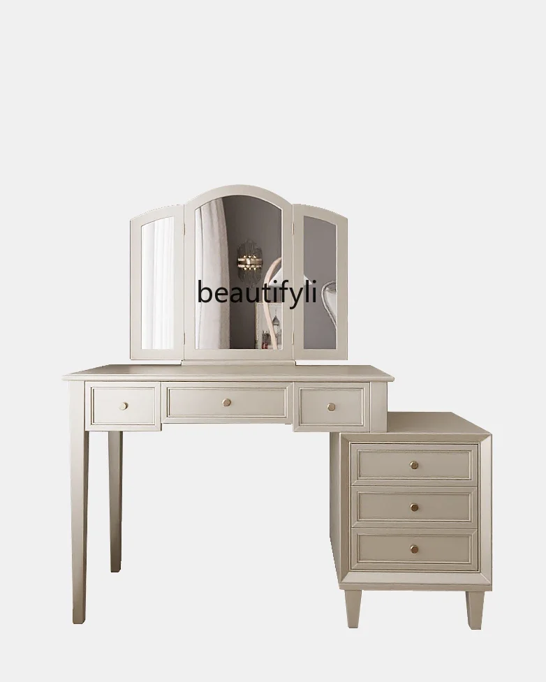 

A16 American Light Luxury Dresser Bedroom Modern Minimalist Desk All-in-One Cabinet High-End Elegant Dresser furniture