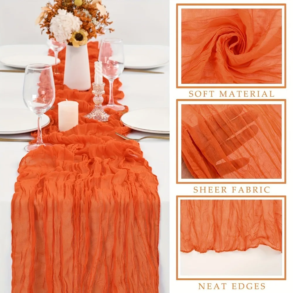 Wedding Table Runner Rustic Cheesecloth Table Runner 6ft 10ft 13ft Boho Gauze Wedding Engagement Party Decoration Farmhouse