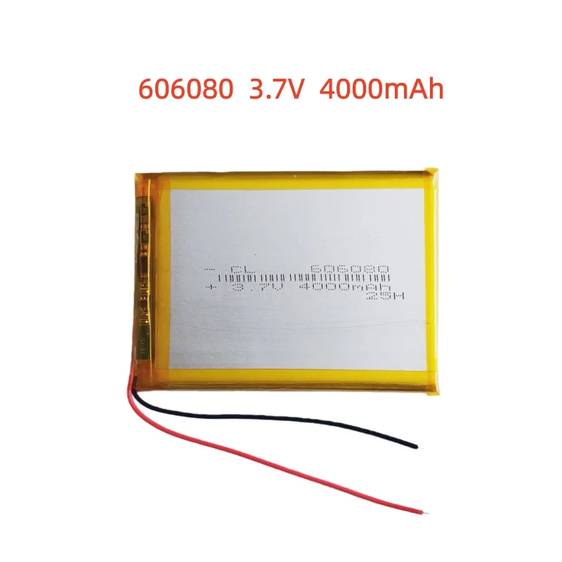 

3.7V 4000mAh Li-Polymer Replacement Li Lipo Battery 606080 JST 2Pin 1.0/1.25/1.5/2.0/2.54mm Connector For GPS Camera LED