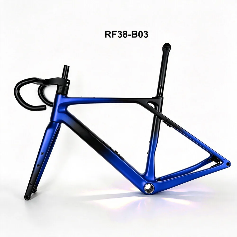 Carbon Fiber Road Bike Frame Disc  Bicycle Frame Custom Paint Gradient Color 700C Gravel Bicycle with Internal Full Hidden Cable