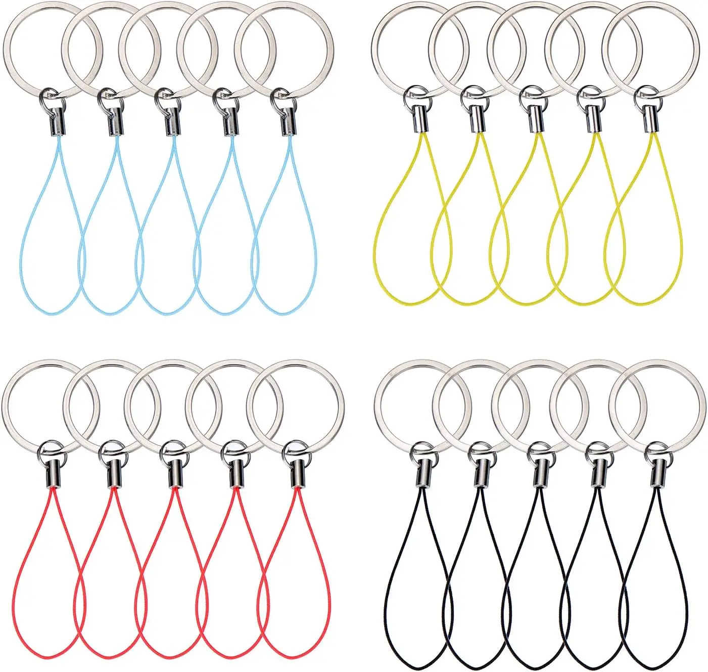 10 Stück abnehmbares Nylon-Lanyard mit Metall-Schlüsselanhänger, Handygurt, Schnur für DIY-ID-Karte, MP3-Player, Schlüssel, Mobiltelefon