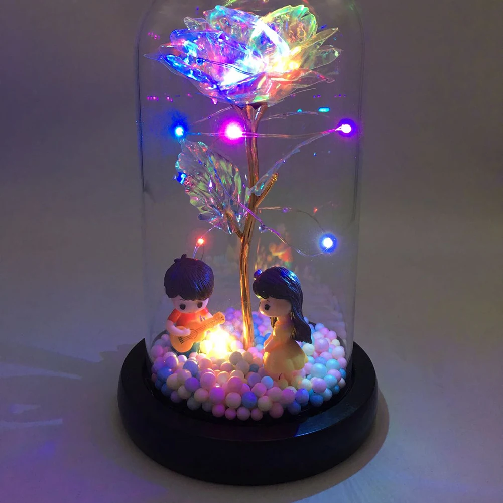 1-個フラワーボトルランプ金箔ドームガラスカバー高輝度-led-ライト結婚式パーティー屋内装飾ロマンチックなギフト