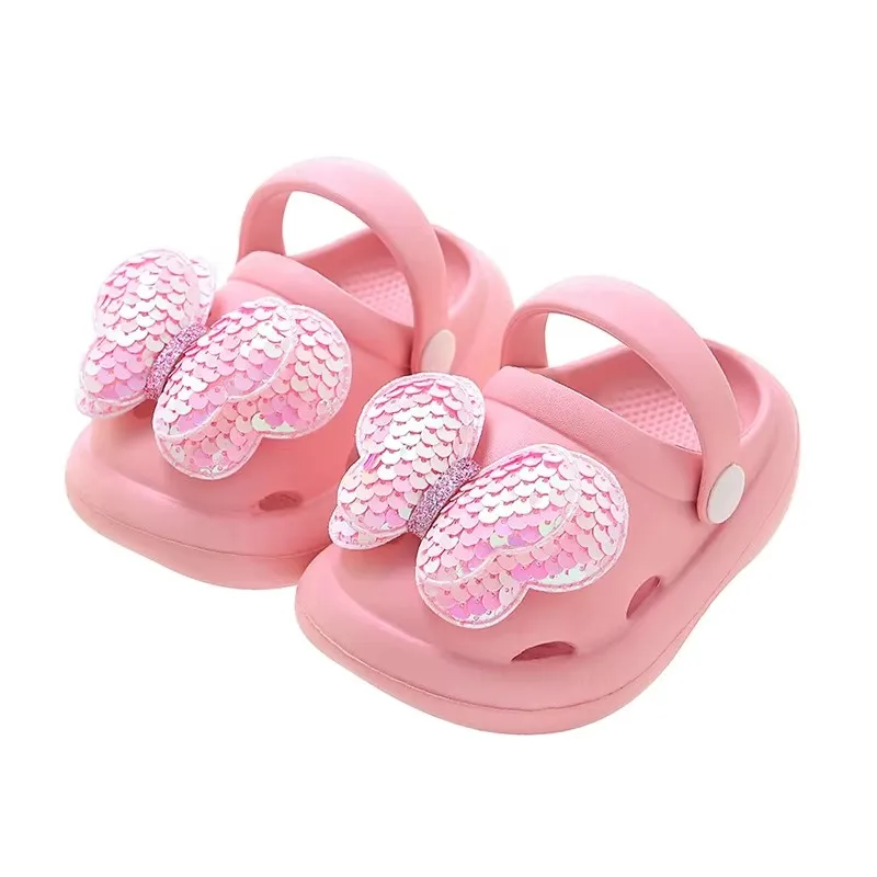 

Fashion Girls' Shoes 2026 Summer New Kids Sandals Simple Versatile Girls Sequin Slippers Comfort Non Slip Child Beach Shoes