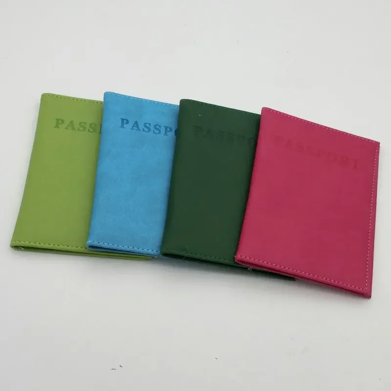 Solid Color PU Leather Passport Covers Document Cover Travel Passport Holder ID Card Passport Holder Travel Accessories