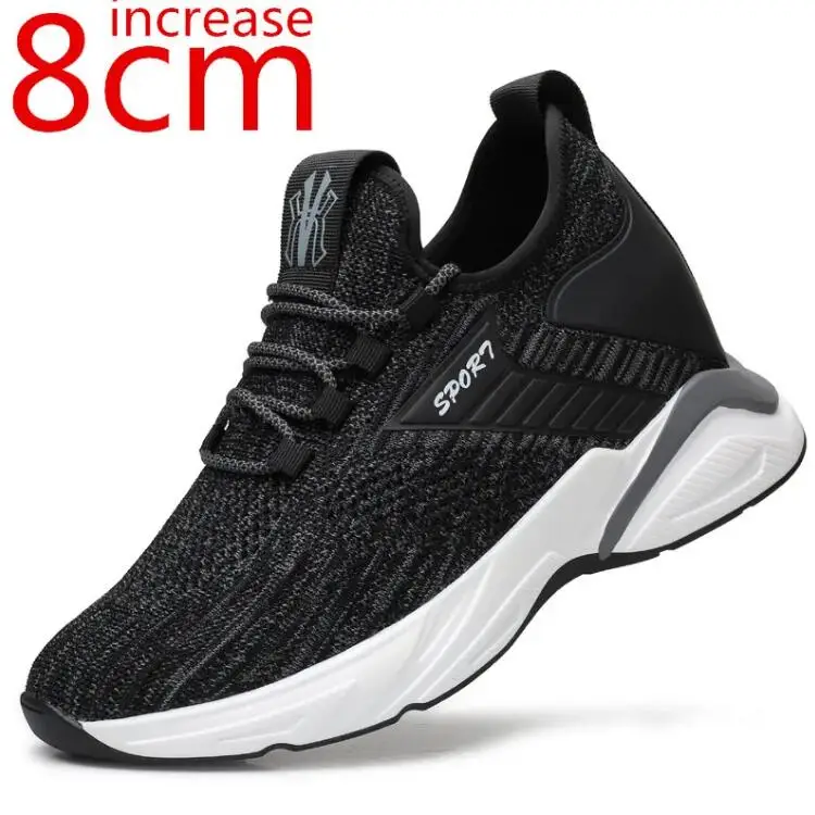 

Invisible Elevator Shoes Men 8cm Spring/Summer Inner Height Increasing Sports Casual Shoes Mesh Breathable Comfortable Sneakers