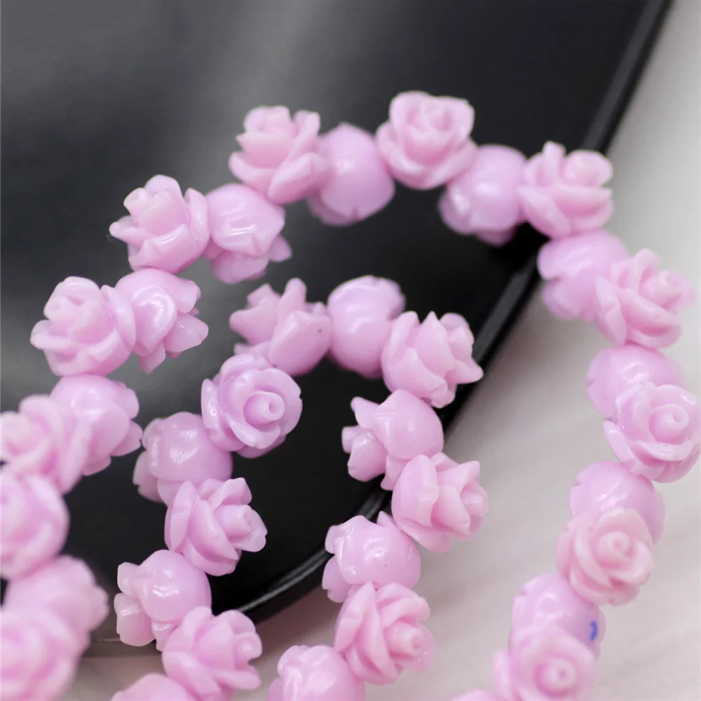 6mm 20PCS/Lot Shell Powder Loose Rose Spacer Beads For Jewelry Making DIY Necklace Beads Bracelet Hot Sale Popular Accessories