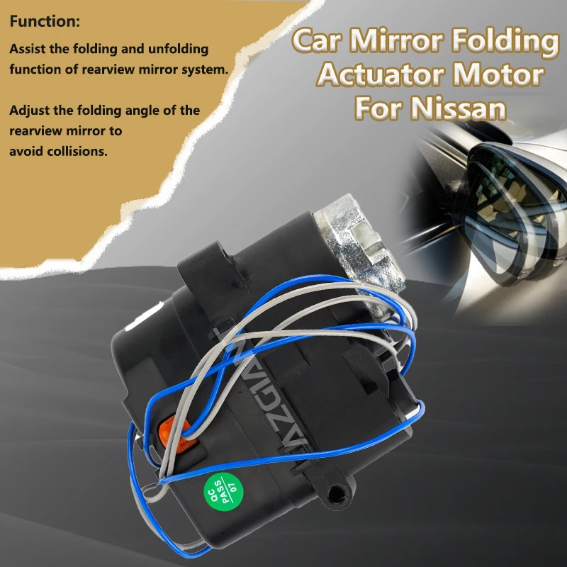 

AZGIANT For Nissan Rogue Sport/Tiida C12 MK2/X-Trail T32 Car Rearview mirror folding inner Module auto-expand Actuator replace