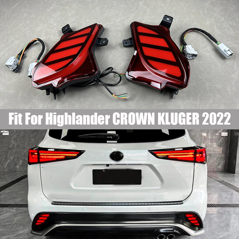 Rear Bumper Light Suitable for Toyota Highlander CROWN KLUGER 2022 Taillights Rear Lamp LED Signal Brake Reversing Parking Lamp