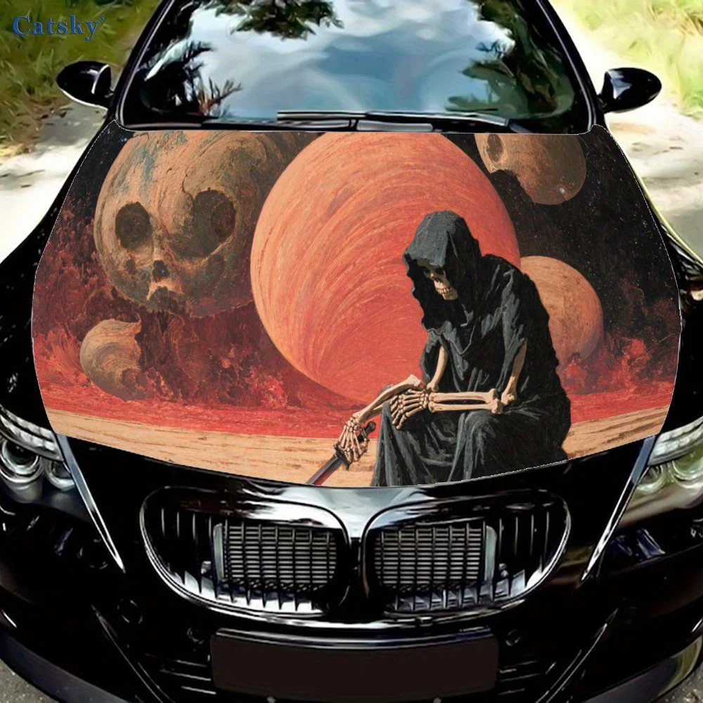 

Magical Skeleton Planet print,car hood stickers,PVC waterproof Self adhesive car hood sticker,car hood decoration protection sti