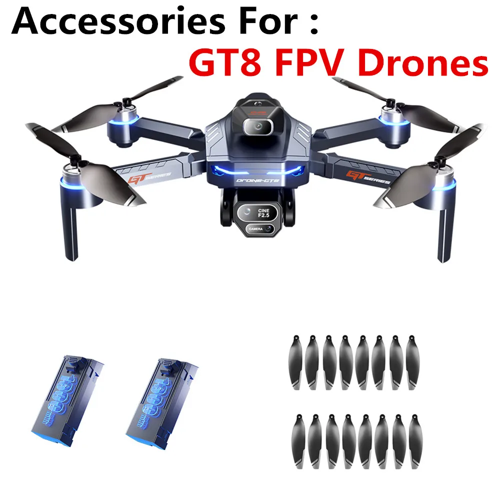 GT8 Drones  Accessories GT8 Drone Battery 3.7v 1300mAh Battery / Propeller Maple Leaf /  For GT8 Drone