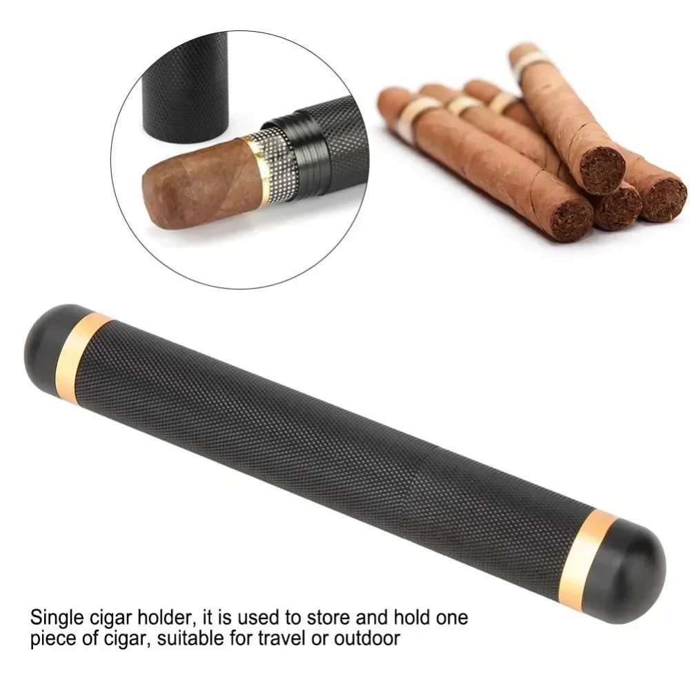 2025 New 1pcs Portable Holder, Exquisite Single For Travel or Outdoor ,Metal Cigar Holder, Moisturizing Tube