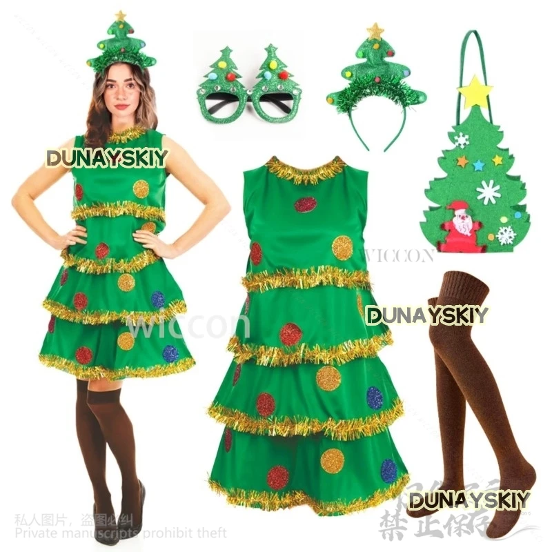 Anime 2024 Christmas Tree Cosplay Costume Props Hat Elf Fancy Dress Lolita Skirt Bag Headwear Woman Halloween Suit Customized