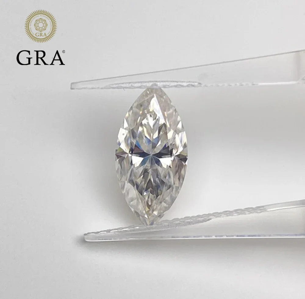 White Marquise Moissanite Certified Stone D Color VVS1 Pass Diamond Test With GRA Report Laser Code for Jewelry Making