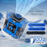 Portable Waist Fan Hanging Neck Fans Ultra-Strong Wind with Power Bank LED Lightings for Sports Courier Outdoor Working