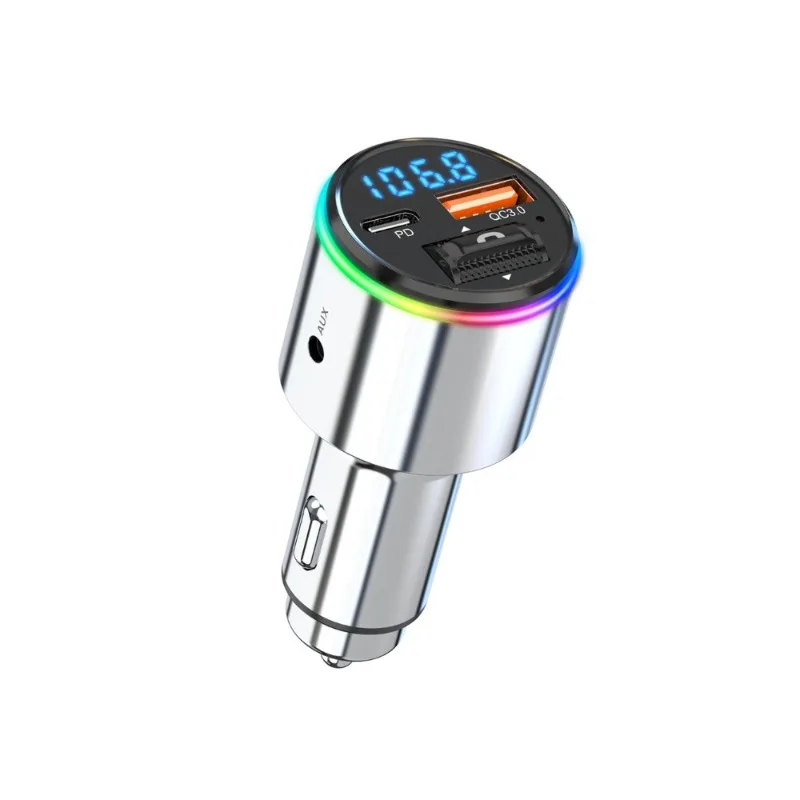 RGB Light Bluetooth FM Transmitter Handsfree Car MP3 Player Stereo Car FM Modulator PD30W Quick Charge QC3.0 for AUX Player