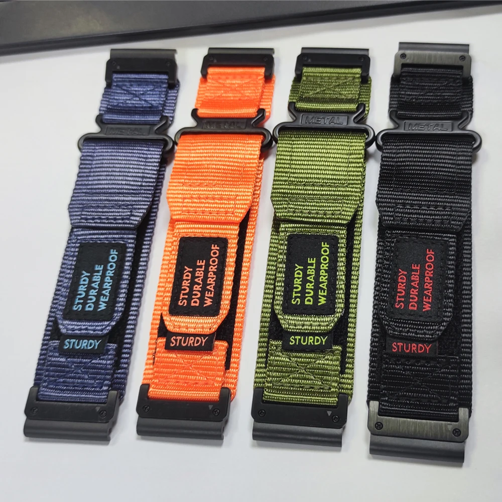 QuickFit 22mm 26mm Nylon Band for Garmin Tactix 8 7 Pro Delta Bravo Straps Quatix 8 7X Solar 7 6 5 Sapphire Instinct 2X Bracelet