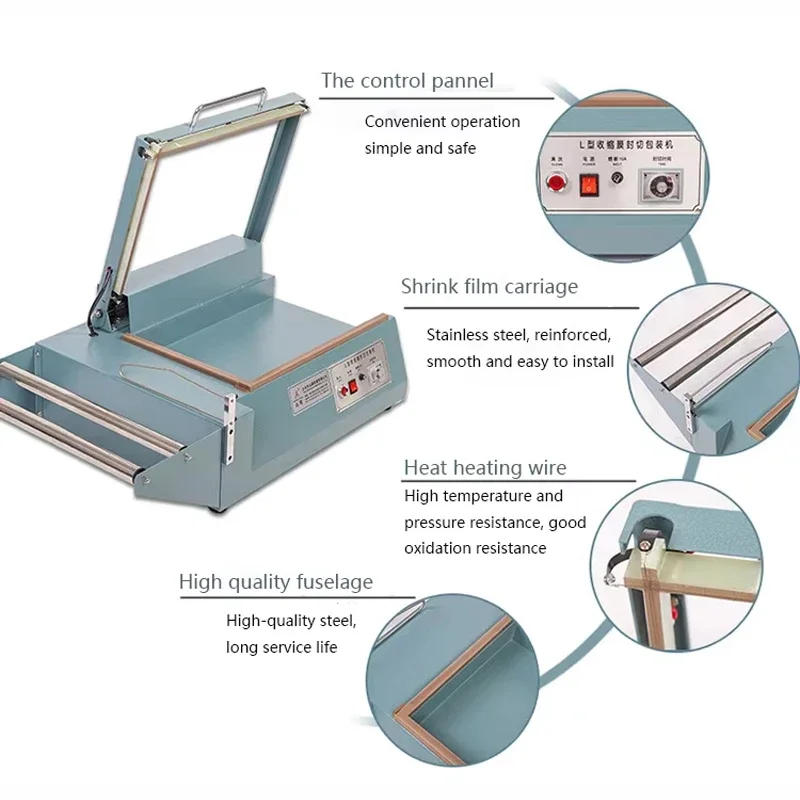 PBOBP SF-380 دليل L-نوع الحرارة يتقلص الفيلم البلاستيك فيلم Pof فيلم ختم وقطع آلة التعبئة والتغليف الحرارة يتقلص السدادة #4