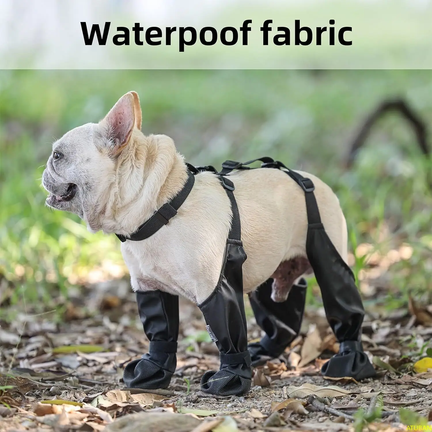 Waterproof Anti-Slip Dog Boots with Rugged Rubber Sole Pet Paw Protector Dirty-Proof & Anti-Fall for Outdoor Walking And Running