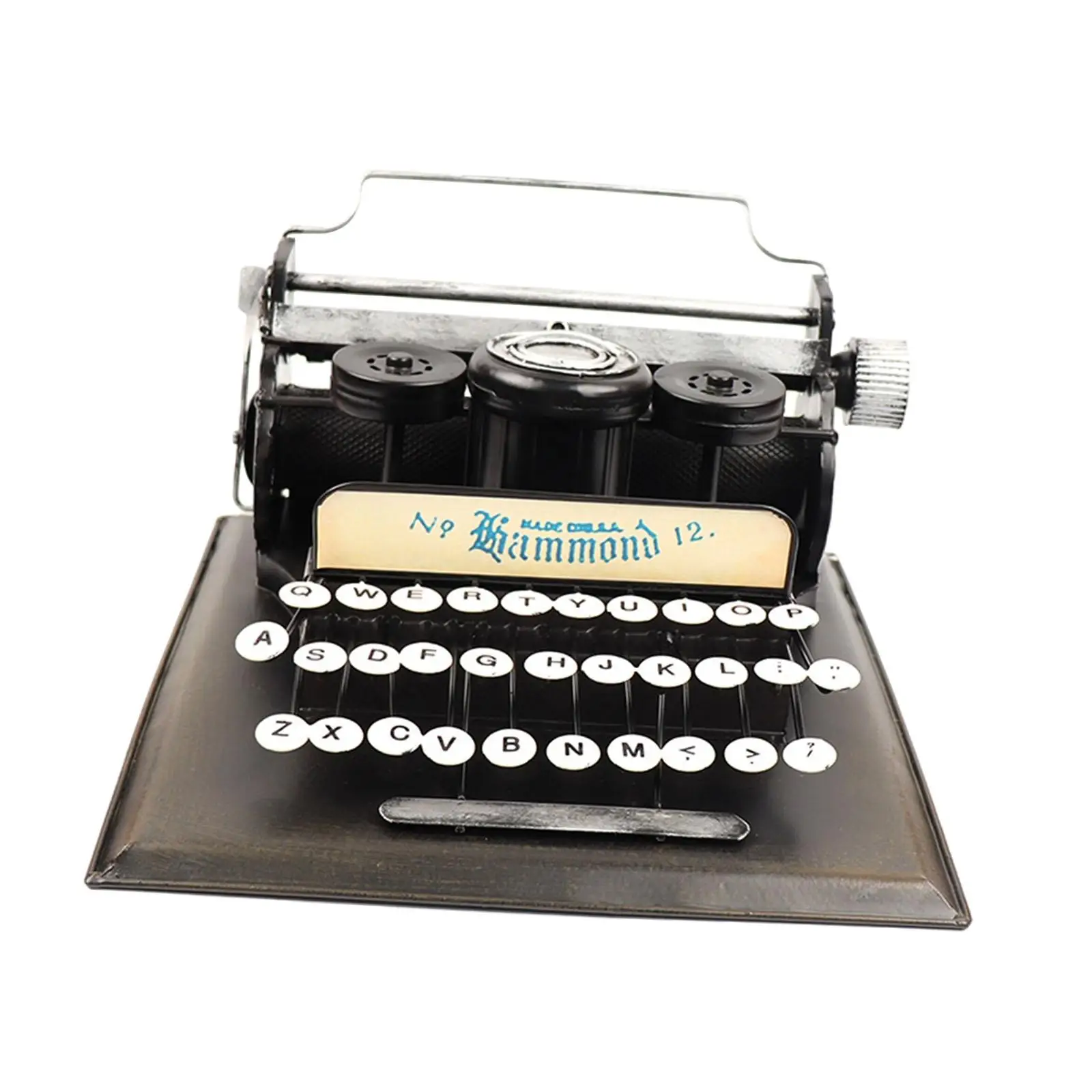 Retro Design Iron Typewriter Model Statue for Men Women Desktop Decoration
