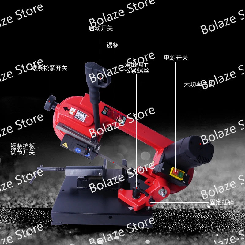 Metal Band Saw Miniature Stainless Steel Cutting Machine Sawing Machine Horizontal Woodworking Band Saw Metal Cutting Chainsaw