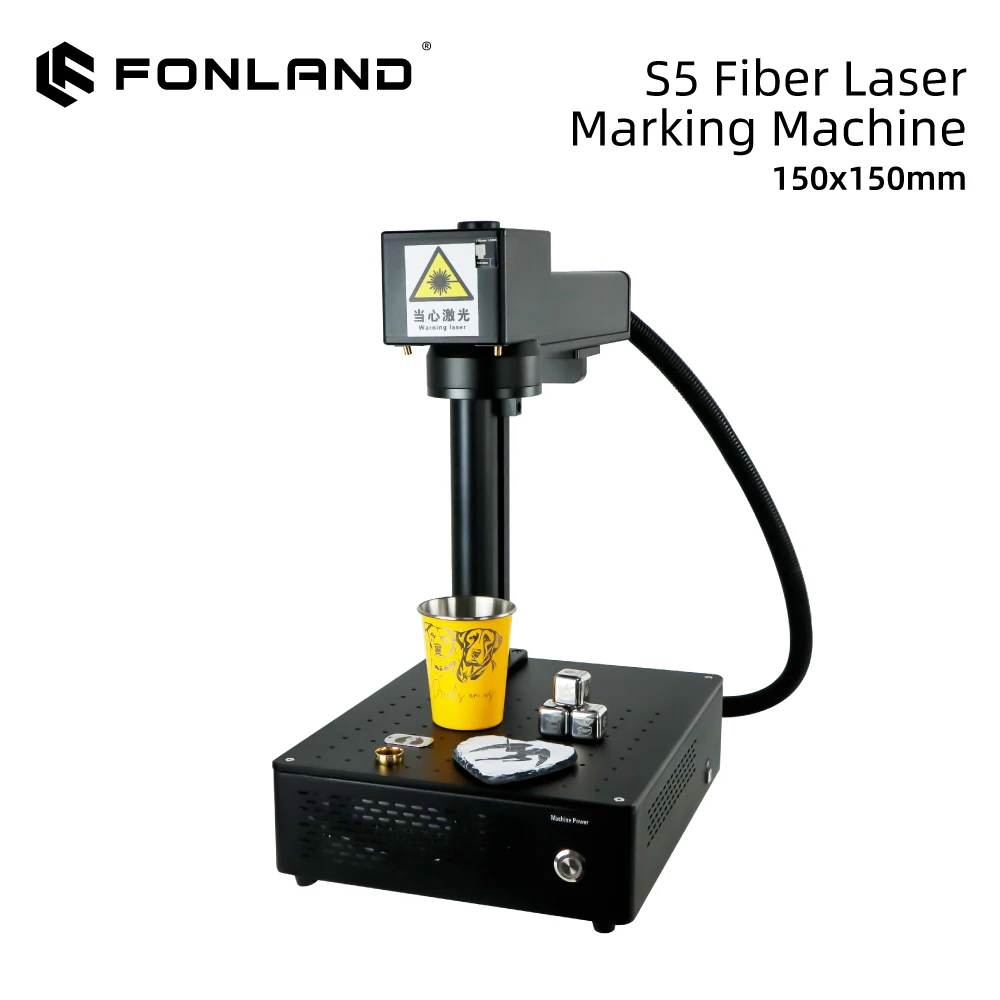 Fonland 20/30/50 واط S5 حفارة آلة ألياف الليزر ل CNC لتقوم بها بنفسك شعار سريع علامة الطابعة العمل مع المجوهرات البلاستيك المعادن السيراميك #5