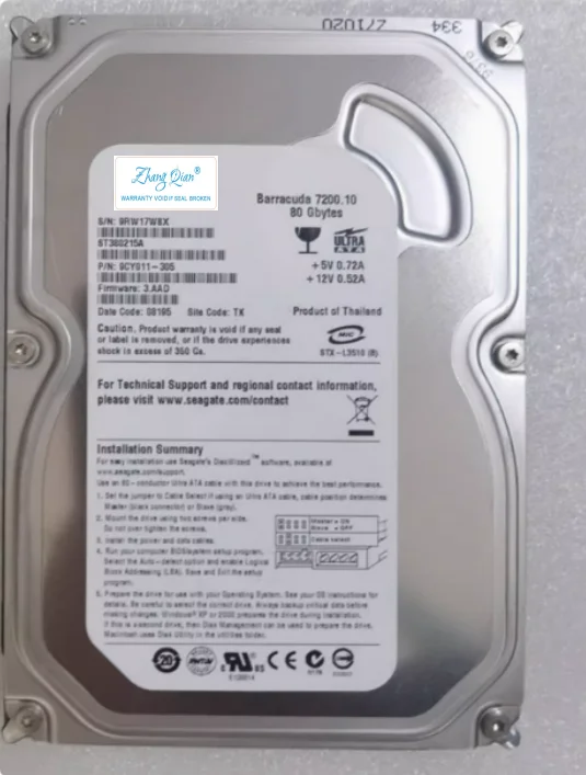 

For Seagate ST380215A 80G ST3160215A 160G PATA desktop industrial control machine hard drive IDE ST3160215ACE 7200 hdd 80G 160GB