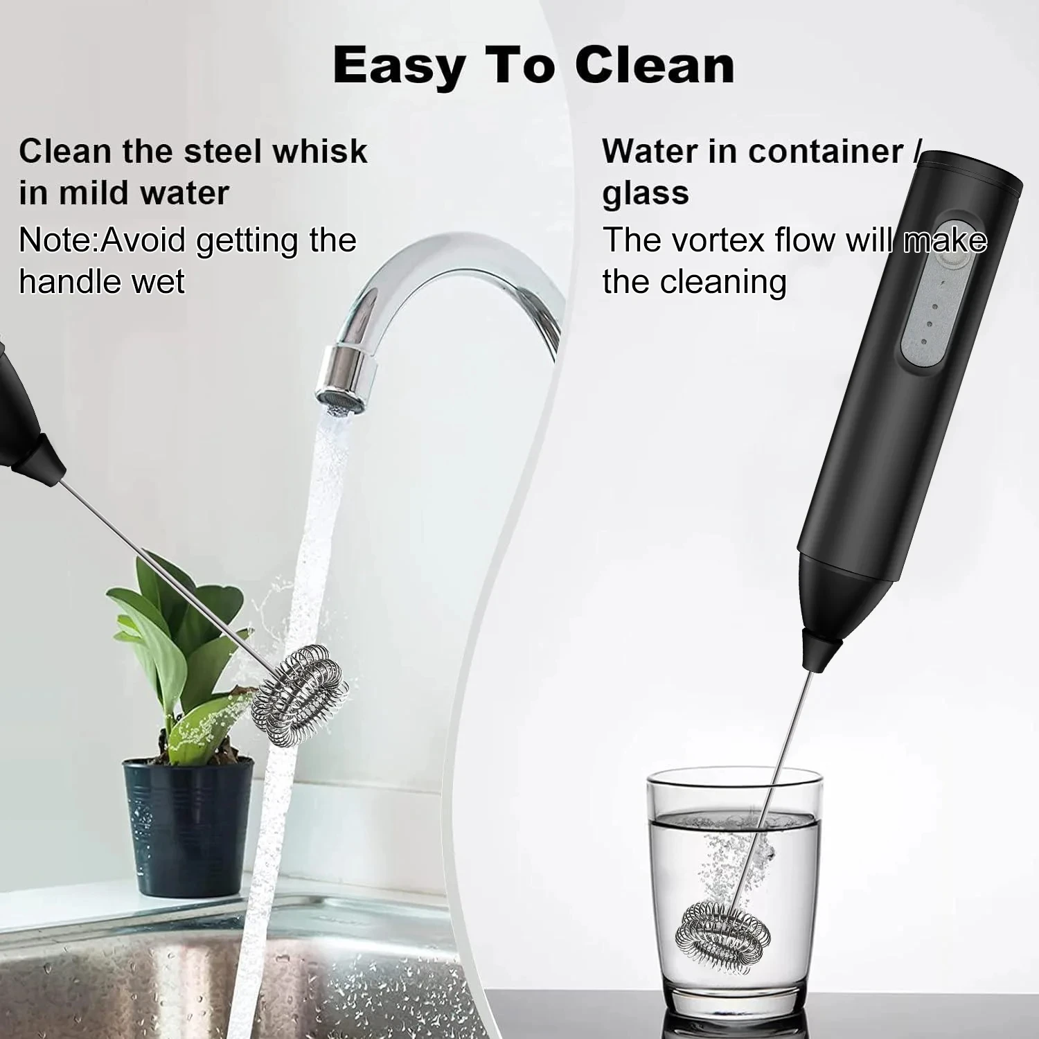 Portable foam maker Handheld 3-speed milk foam maker Coffee maker Electric mixer Eggbeater Kitchen food mixer